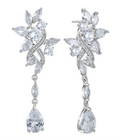 Elegant Leaf Zircon Teardrop Earrings