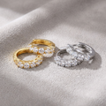 Single-Row Zircon Huggie Earrings