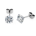 Titanium 4-Prong Zircon Stud Earrings