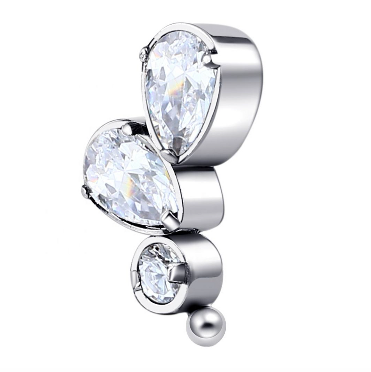 Titanium Zircon Stud Earrings