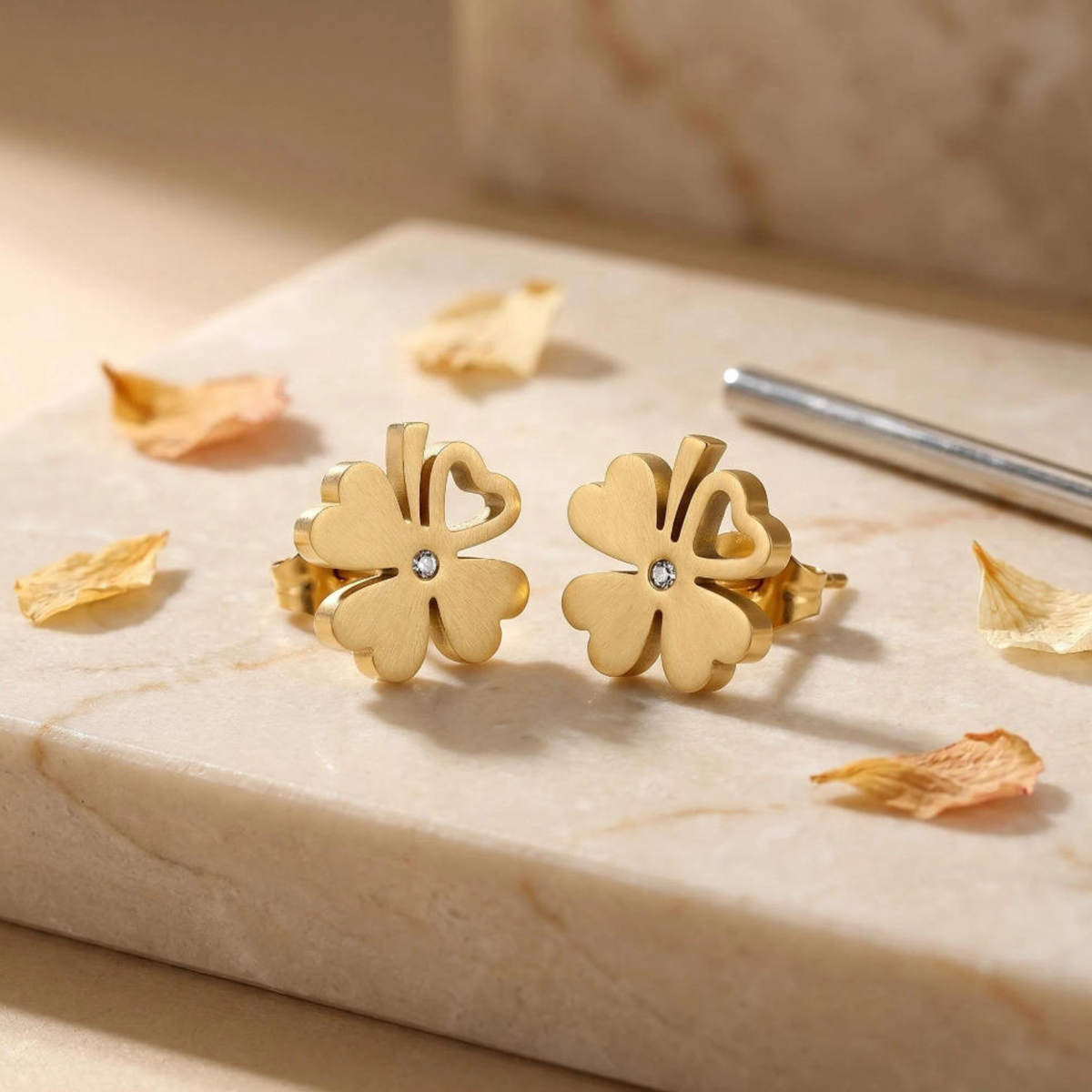 18K Gold-Plated Lucky Clover Earrings