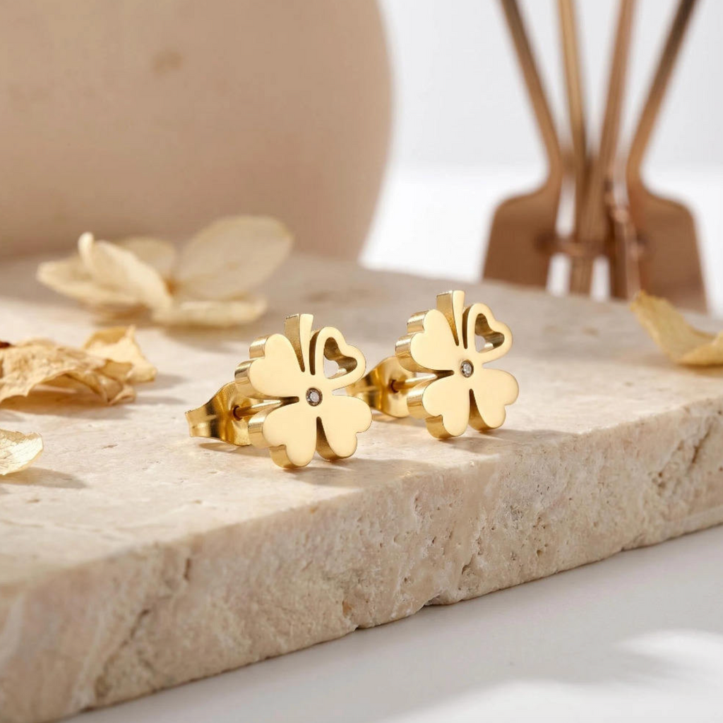 18K Gold-Plated Lucky Clover Earrings