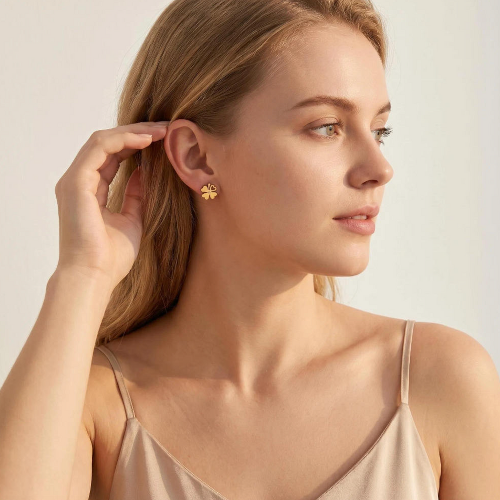 18K Gold-Plated Lucky Clover Earrings